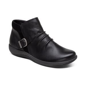 Aetrex Luna Ankle Boot In Black Size 8.5 WIDE NIB $160